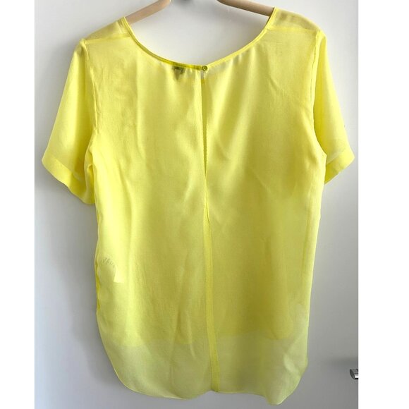 Wilfred Silk Lemon Green Chiffon Slik Blouse Sz Small - Picture 2 of 6